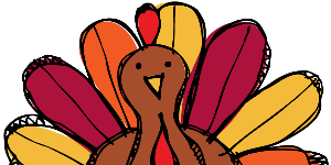 turkey drawing with yellow, orange, and red tail feathers