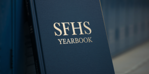 text image ofyearbook with sfhs yearbook writing on it