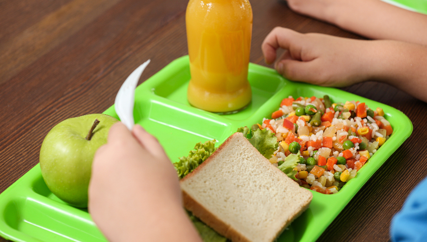 Food on a tray