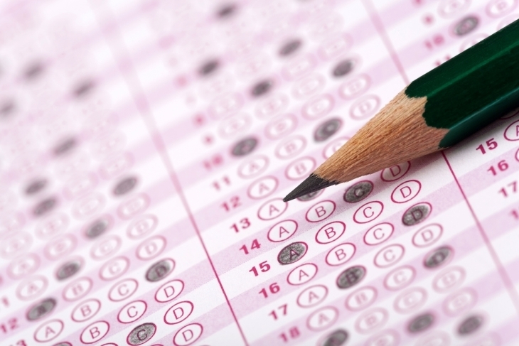 image of scantron with pencil