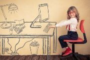 girl sitting at desk