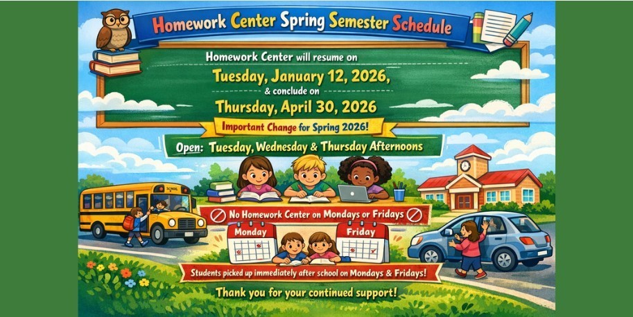 Homework Center resumes January 12, 2026