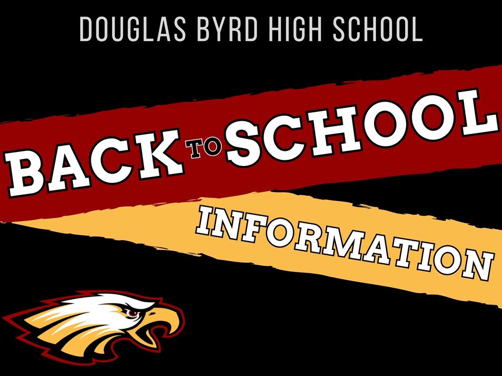 Graphic with text Back to school information