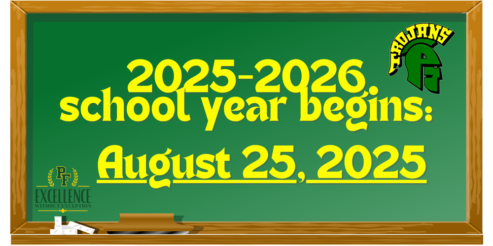 2025-2026 School Year Begins; August 26, 2025!