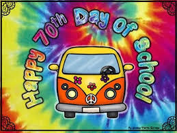 Tie dye background with VW bus