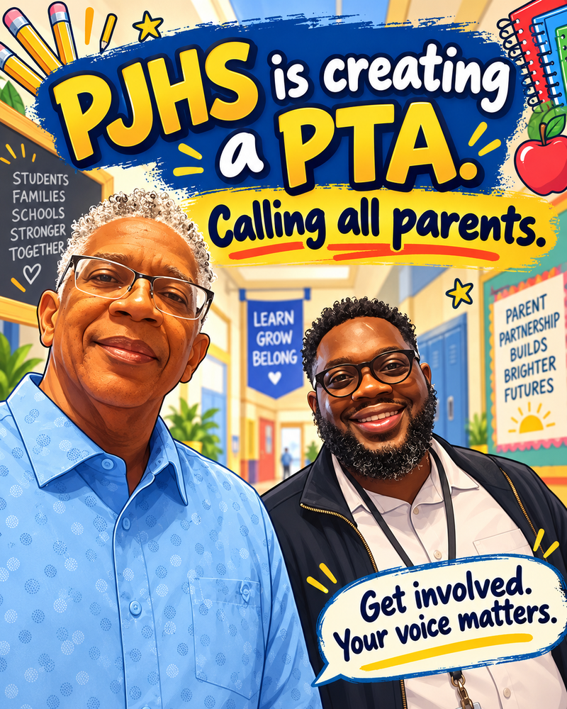 image of CCS family ambassador Mr. Lee and PJHS Principal Mr. Smalls