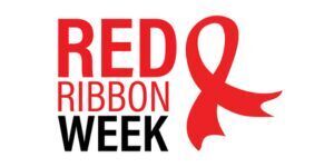 image of a red ribbon with the words Red Ribbon Week
