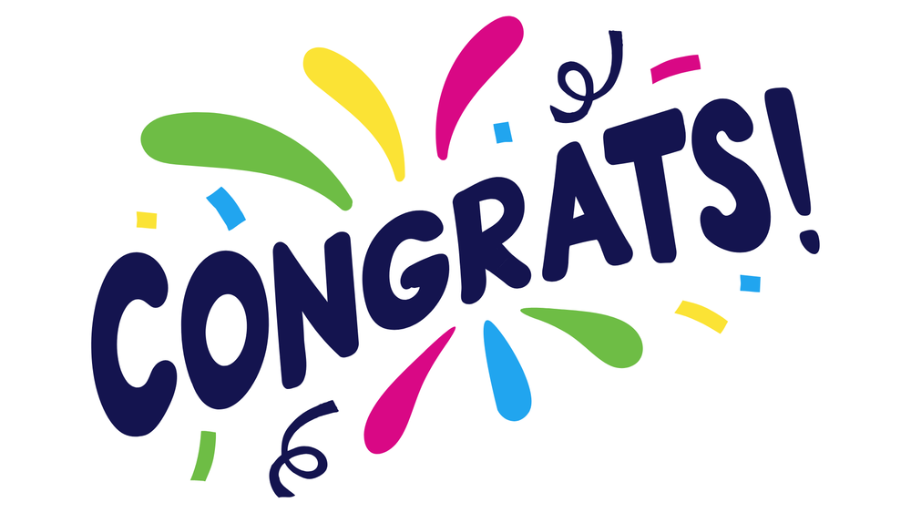 word congrats with colors surrounding