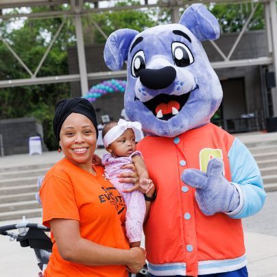 Cooper with mom and child