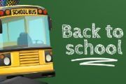 school bus with caption back to school