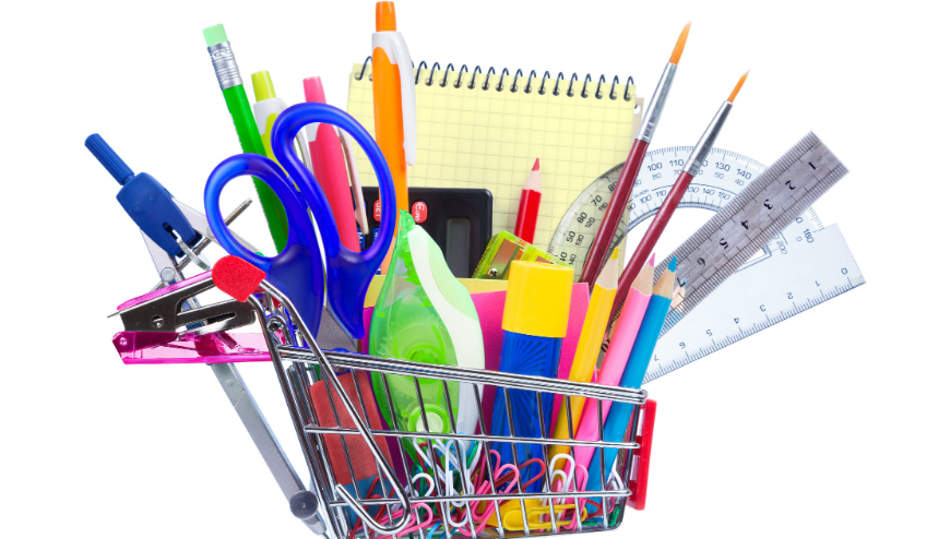 supplies in a cart