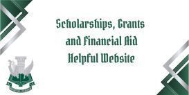slide with the words Scholarships, grants, and Financial Aid Helpful Website