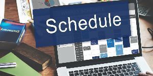 "Schedule" written on a laptop screen