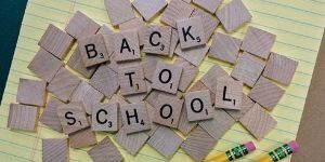 Image of wooden tiles that spell out Back to School