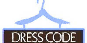 image of a clothe hange with text dress code