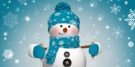image of snowman skiing