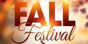 Image of the words fall festival with sun shining through