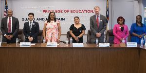 Picture of the Memberss of the CCS BOE and stdent repsthe