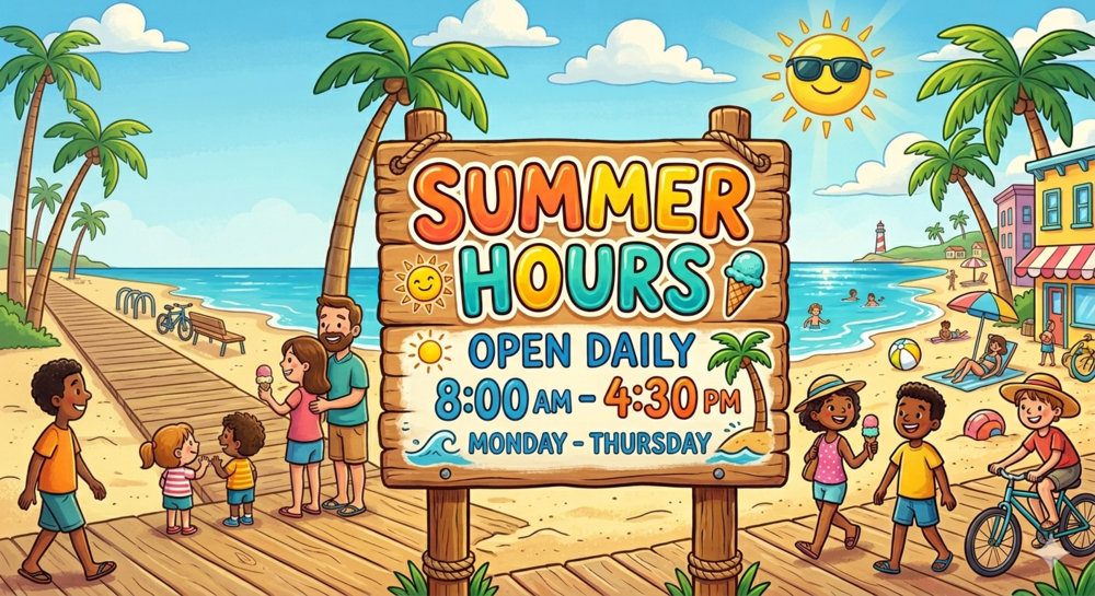 summer hours beside water