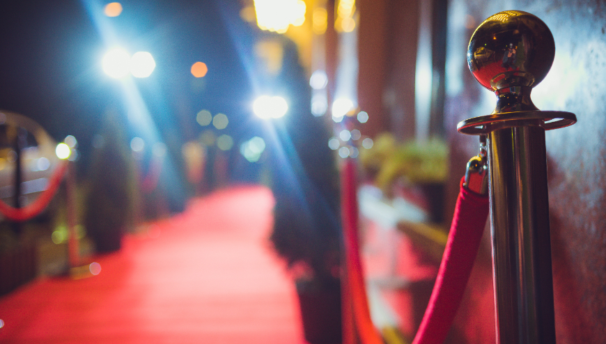 red carpet with lights