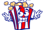 Image of cartoon popcorn box with hands