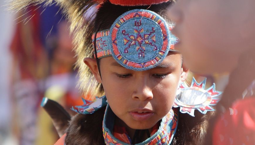 Native American Boy in nataive dress