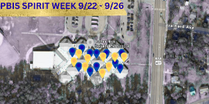 PBIS Spirit Week written above an aerial picture of the school