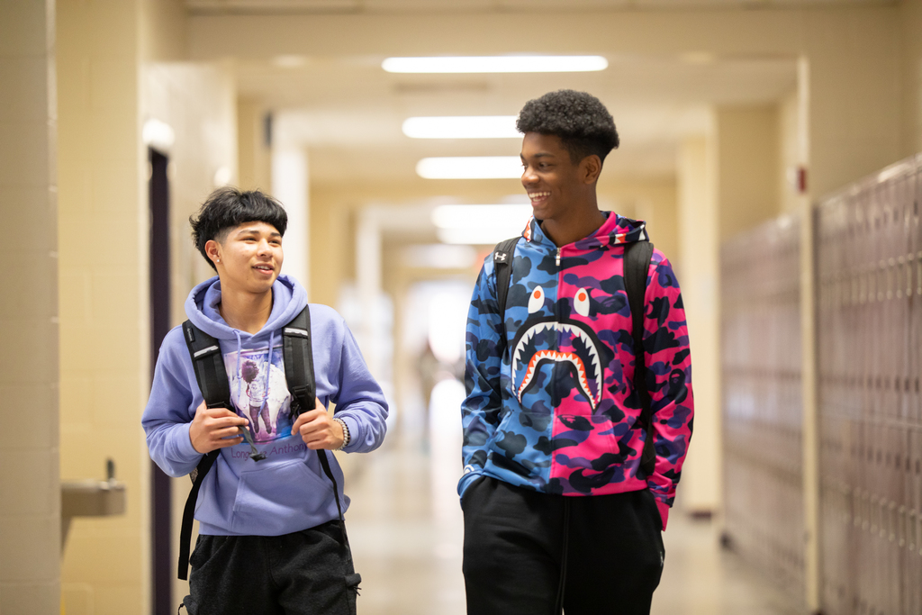 students in hallway 5