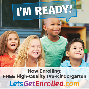 Let's Get Enrolled Graphic for Pre-Kindergarten