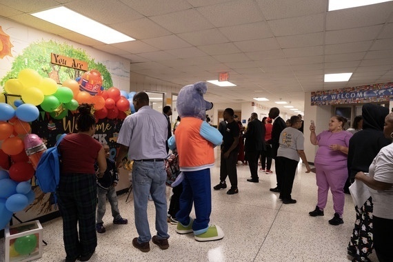 Mascot Greeting Families