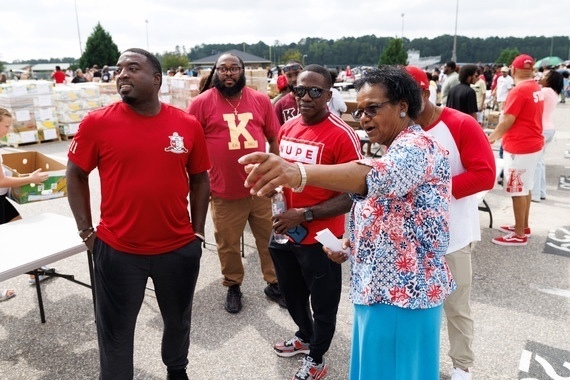 Dr. Rhone with volunteers