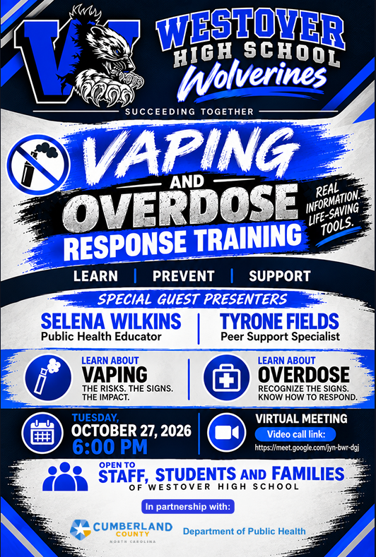 Blue & Black Vaping and Overdose Flyer
