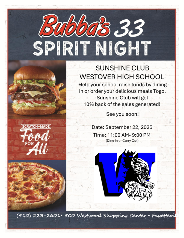 Bubba's fundraiser flyer