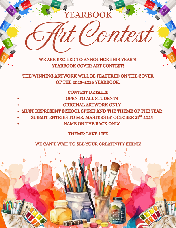 Yearbook Cover Art Contest flyer. Information is above.