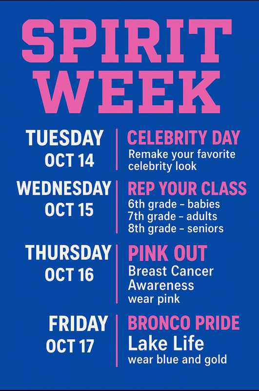 Spirit Week Flyer. 