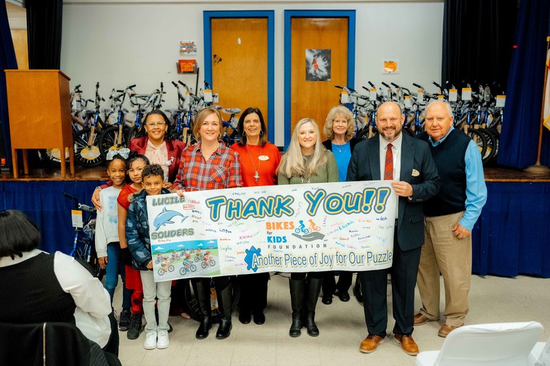 photos capture moments from the bike giveaway