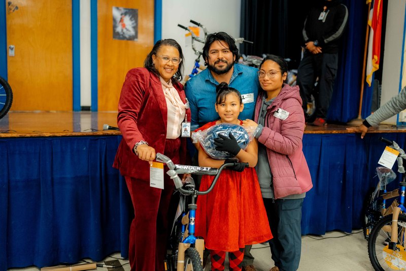 photos capture moments from the bike giveaway