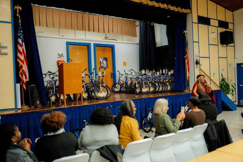 photos capture moments from the bike giveaway