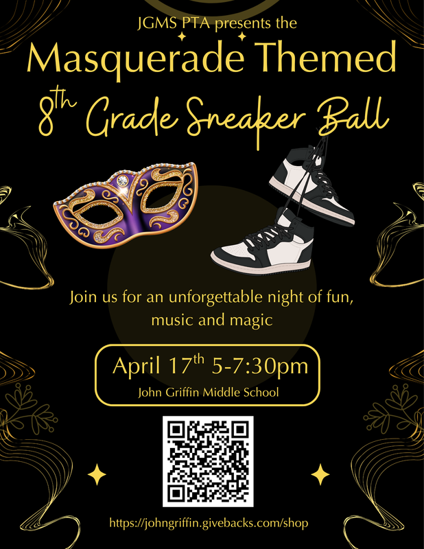 Masquerade Themed Sneaker Ball Flyer