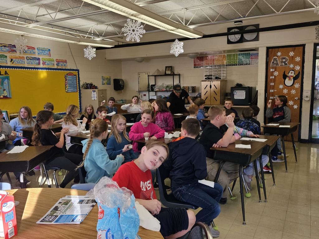 Students making butter.