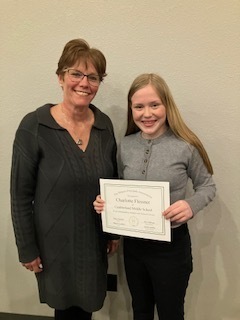 CF with Mrs. Keyser holding her certificate.