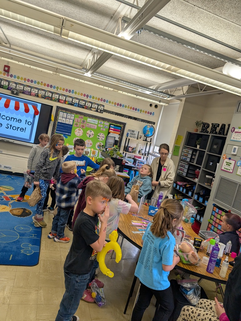 Students are purchasing items from the stores.