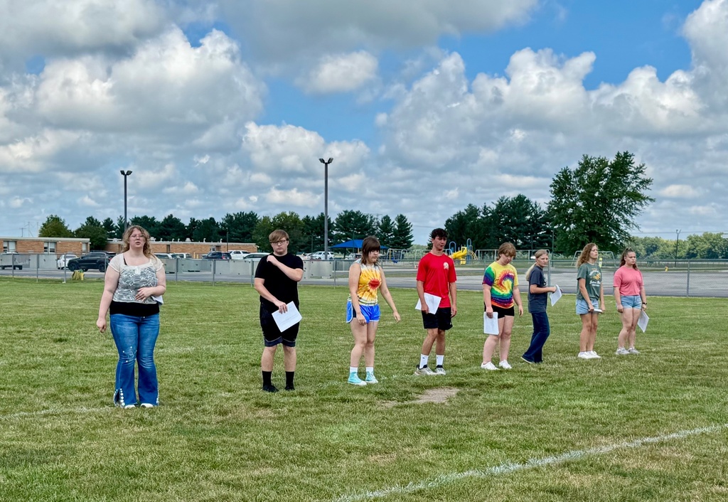 This is a picture of band students stepping out the show routine.