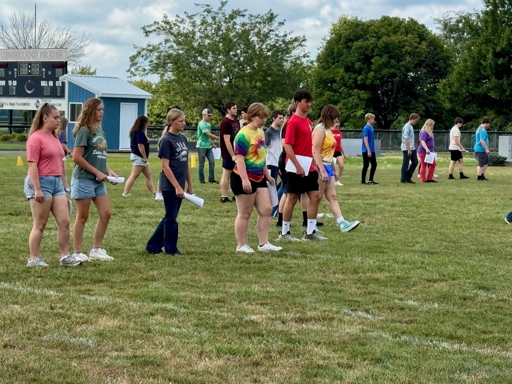 This is a picture of band students stepping out the show routine.