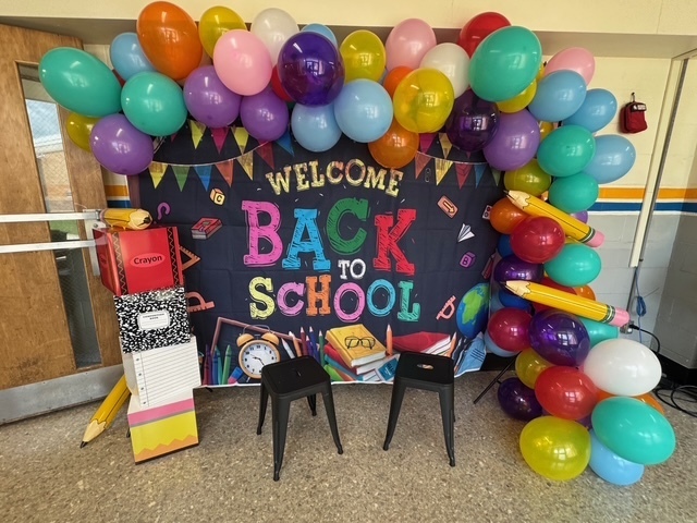 Welcome back to school backdrop.