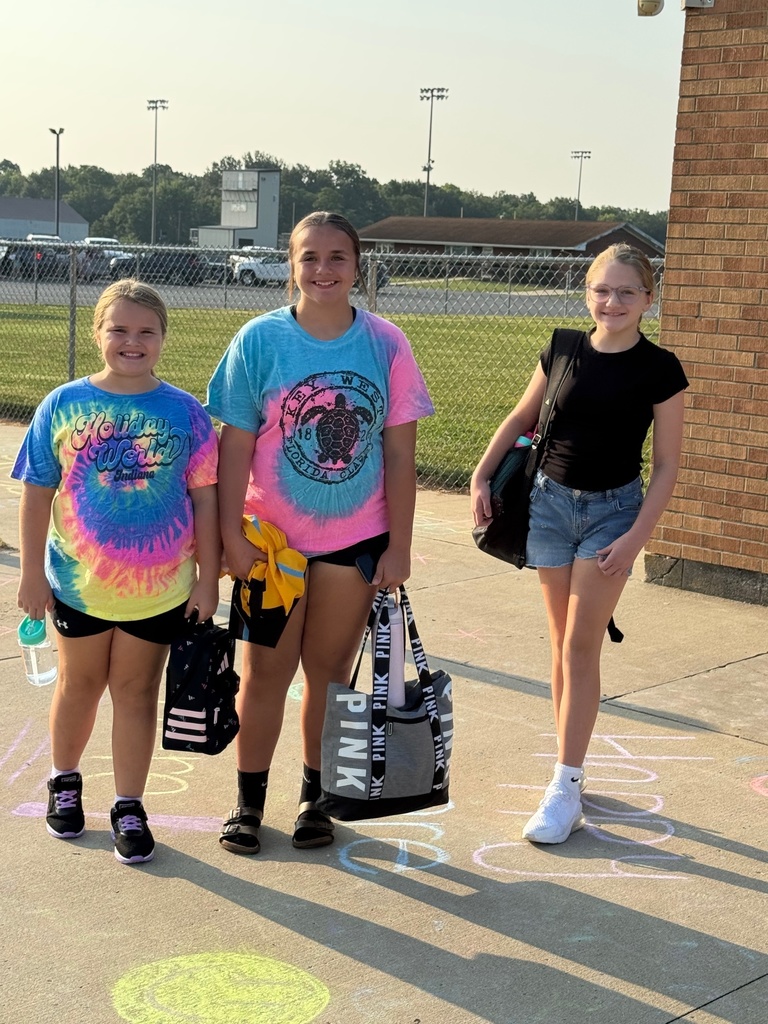 Students arriving to school. 