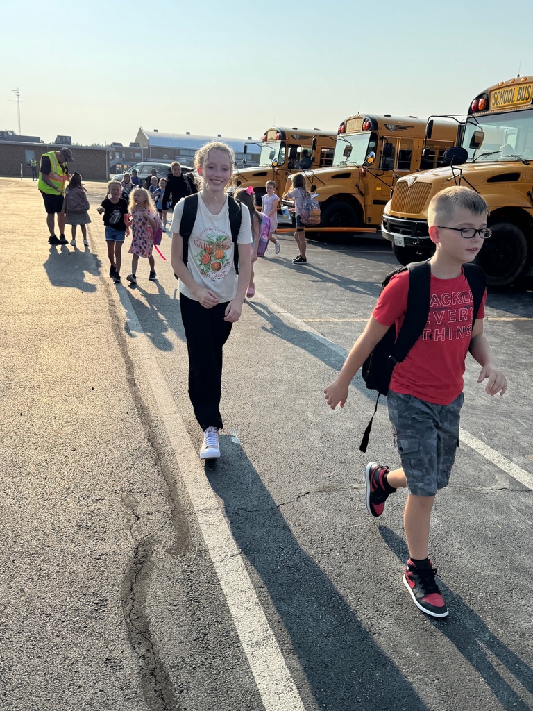 Students arriving to school. 