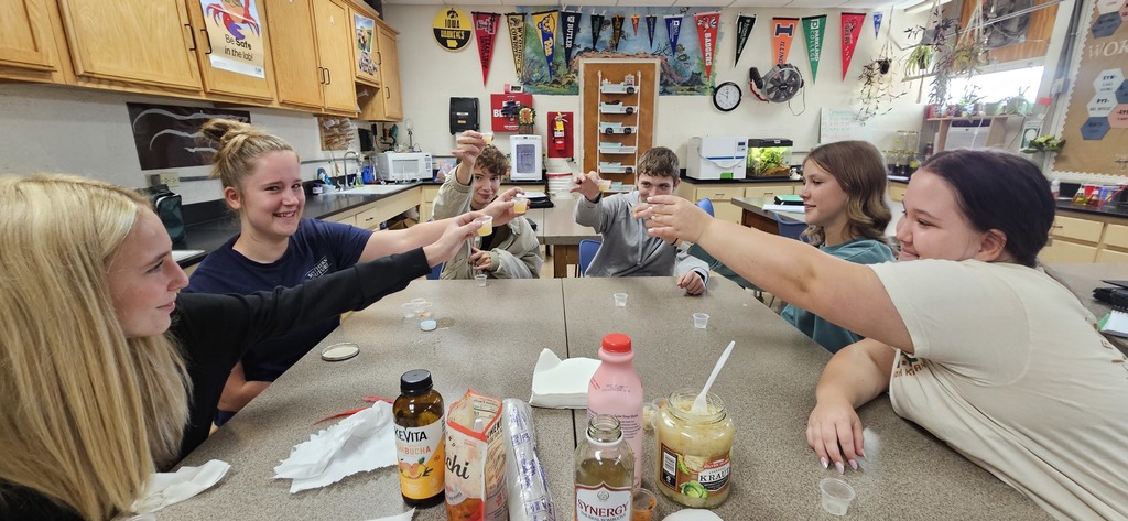 Students toast to the fermentation food trial!