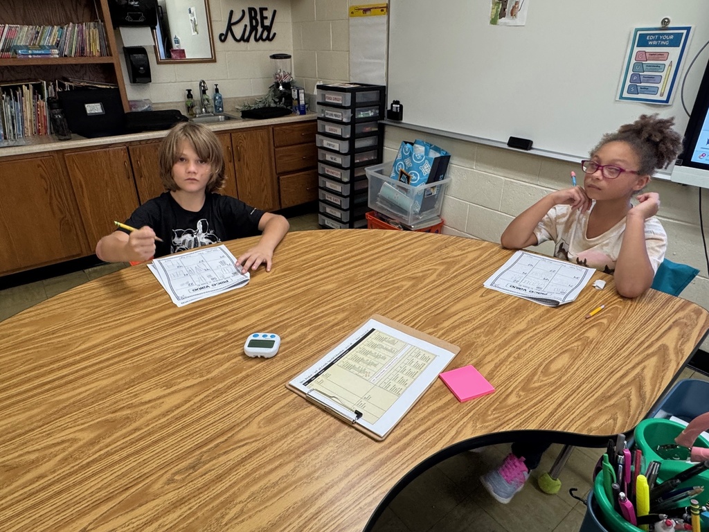 Students are practicing their math facts. 