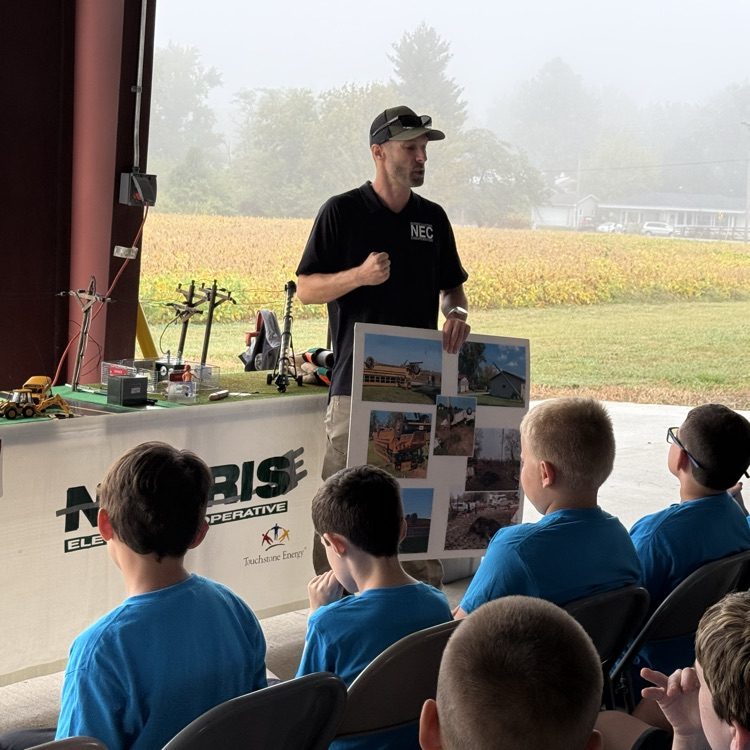 Students are listening to presentations on Ag safety.